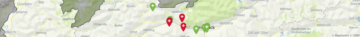 Kartenansicht für Apotheken-Notdienste in der Nähe von Leutasch (Innsbruck  (Land), Tirol)